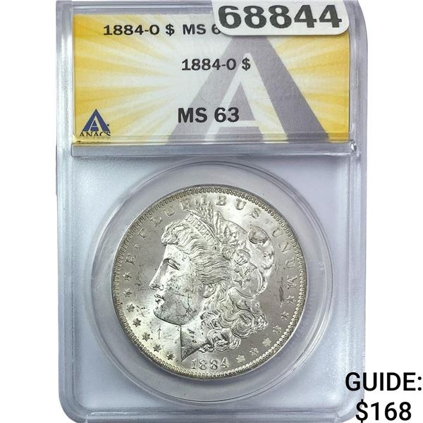 1884-O Morgan Silver Dollar ANACS MS63
