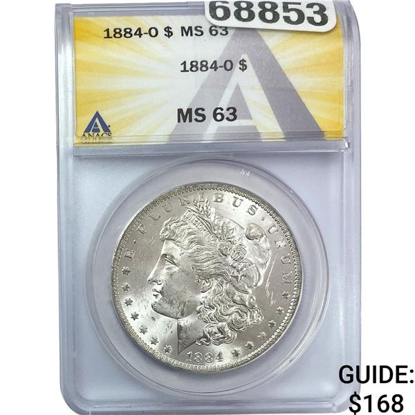 1884-O Morgan Silver Dollar ANACS MS63
