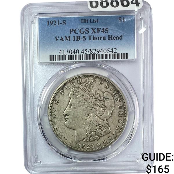 1921-S Morgan Silver Dollar PCGS XF45 VAM 15-5