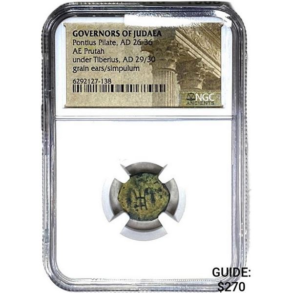 Judaea Pontius Pilate, AD 26-36 AE Prutah NGC