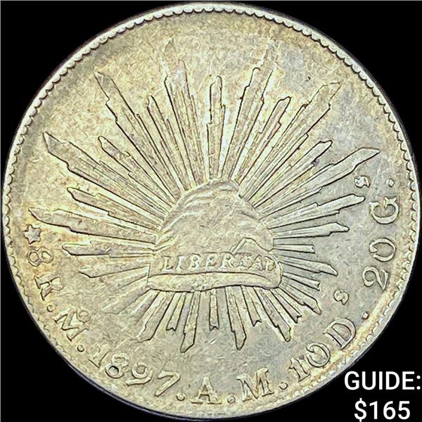 1897Mo AM Mexico Silver 8 Reales CHOICE AU