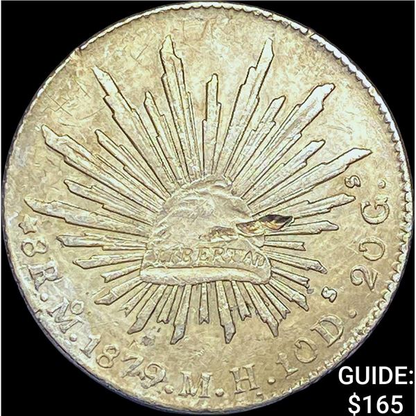 1879 Mo MH Mexico Silver 8 Reales CHOICE AU