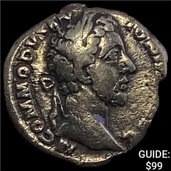 177-192 Roman Commodus Silver Denarius NEARLY UNCIRCULATED