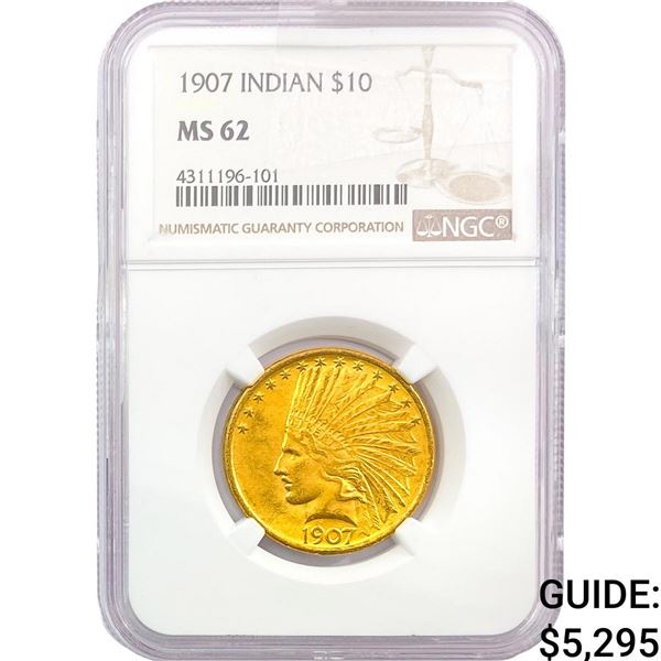 1907 $10 Gold Eagle NGC MS62
