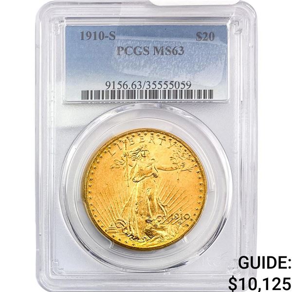 1910-S $20 Gold Double Eagle PCGS MS63