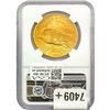 Image 2 : 1909 S/S $20 Gold Double Eagle NGC MS63+ VP-004