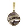 Image 1 : Milor 14k Gold Twisted Wire Coiled Ball Sphere Enhancer Pendant w/ Purple String