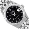 Image 1 : Rolex Ladies Stainless Steel Midsize 31MM Black Index 18K Gold Fluted Bezel Date