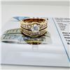 Image 1 : 1.15 ctw Diamond 14KT Yellow Gold Round and Baguette Wedding Set