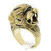 Image 1 : Vintage 18k Gold Detailed Black & Orange Enamel Work Leopard Cocktail Ring