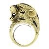 Image 2 : Vintage 18k Gold Detailed Black & Orange Enamel Work Leopard Cocktail Ring