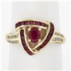 Image 1 : Solid 14k Yellow Gold 1.10 ctw Channel Set Diamond & Ruby Infinity Knot Band Rin