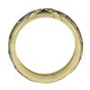Image 2 : Vintage Solid 14K Yellow Gold Green Enamel Wide Band Ring & X Shape Pave Diamond