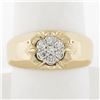 Image 8 : Men's 14K TT Gold 0.20 ctw Round Brilliant Diamond Belcher Cluster Solitaire Rin