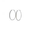 Image 3 : 14WG Oval Diamond Hoop Earrings