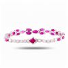 Image 2 : 10.05 ctw BURMESE Ruby and 1.91 ctw Diamond Platinum Bracelet (GIA CERTIFIED)