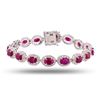 Image 1 : 13.96 ctw BURMESE Ruby and 2.63 ctw Diamond Platinum Bracelet (GIA CERTIFIED)