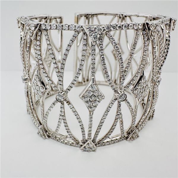 Diamond White Gold Cuff Bracelet