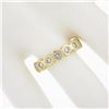 Image 3 : New 18K Gold 0.58 ctw Round Burnish Set Diamond Stackable Hexagon Shape Band Rin