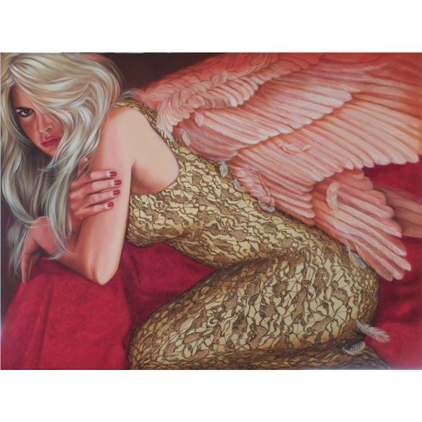 Brigitte in Lace Dress ORIGINAL by Margaret Korona