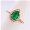 Image 3 : 1.18 ctw Emerald and 0.44 ctw Diamond 14K Yellow Gold Ring