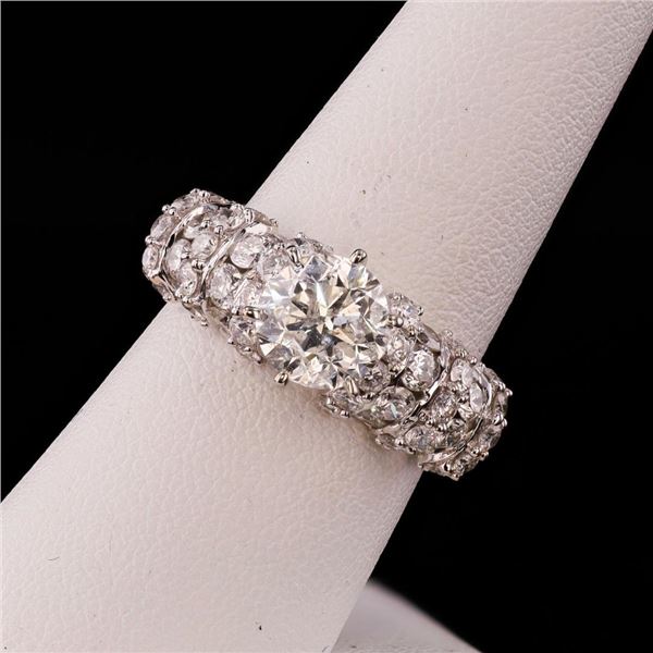 2.00 ctw G COLOR I1 CLARITY CENTER Diamond 14K White Gold Ring (3.93 ctw Diamond