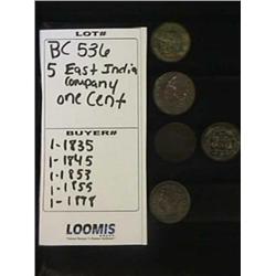 East India Company One Cent coins