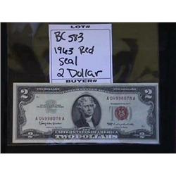 1963 Red Seal 2 Dollar