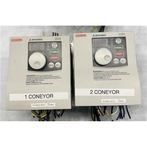 (2) Mitsubishi #FR-S540-0.4K-EC Inverters