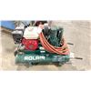 Image 2 : ROLAIR HONDA GX 160 DUAL TANK PORTABLE GAS POWERED INDUSTRIAL AIR COMPRESSOR WITH AIR HOSE