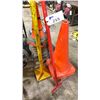 Image 2 : HAND TAMPER, HAND SCRAPER & 2 STACKS OF ASSORTED TRAFFIC CONES