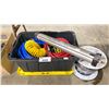 Image 1 : HYDRAULIC RAM, ASSORTED AIR HOSES AND FITTINGS & SPOOL OF PISCO POLYURETHANE TUBING