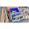Image 2 : PALLET OF INDUSTRIAL SHORING BARS, CONSTRUCTION SIGNS, SCAFFOLDING CASTERS & BIN OF PARTS