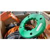Image 3 : BOX OF ASSORTED ELECTRICAL CORDS, 50FT FISH TAPE AND POLYGUN LT