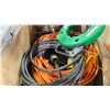 Image 4 : BOX OF ASSORTED ELECTRICAL CORDS, 50FT FISH TAPE AND POLYGUN LT