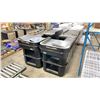 Image 1 : PAIR OF COMMERCIAL PAN-OSTON LEFT & RIGHT RETAIL CHECKOUT COUNTERS WITH CONVEYORS