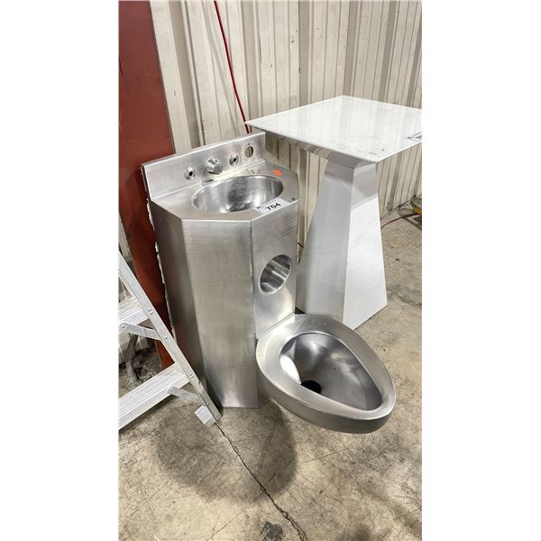 METCRAFT STAINLESS STEEL COMBINATION TOILET / SINK