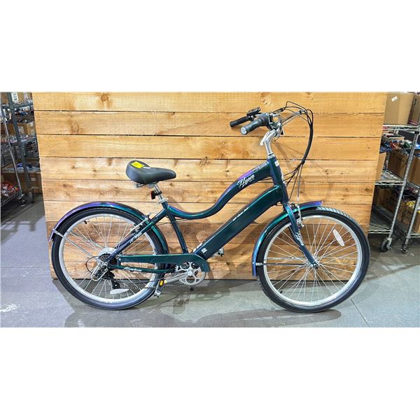 HYPER E-RIDE CITY 36V ELECTRIC ASSISTED E-BIKE WITH BATTERY (NO CHARGER, NO KEY, UNKNOWN WORKING