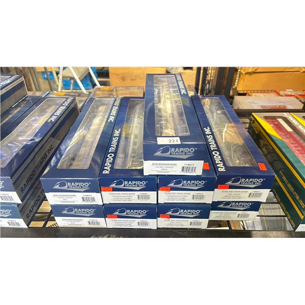 9 RAPIDO TRAINS INC ASSORTED HO SCALE MODEL TRAINS