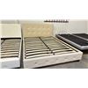 Image 2 : DREW FULL SIZE TAN BED FRAME *NEW ASSEMBLED*