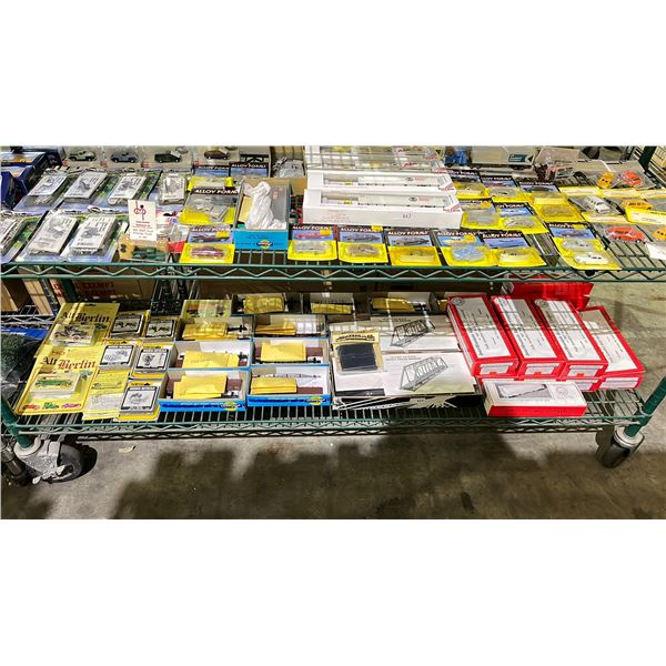 SHELF OF INTERMOUNTAIN RAILWAY CO HO SCALE MODEL TRAINS, HO SCALE TRUSS BRIDGES, SCENIC DETAILS