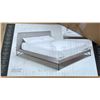 Image 1 : PALLET OF NATUZZI AVERY GREY LEATHER KING BED (5 BOXES TOTAL)