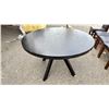 Image 2 : 48" DIAMETER WOODEN TABLE & 7 ASSORTED CHAIRS