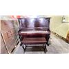 Image 1 : VINTAGE DOHERTY UPRIGHT GRAND PIANO & BENCH WITH SHEET MUSIC