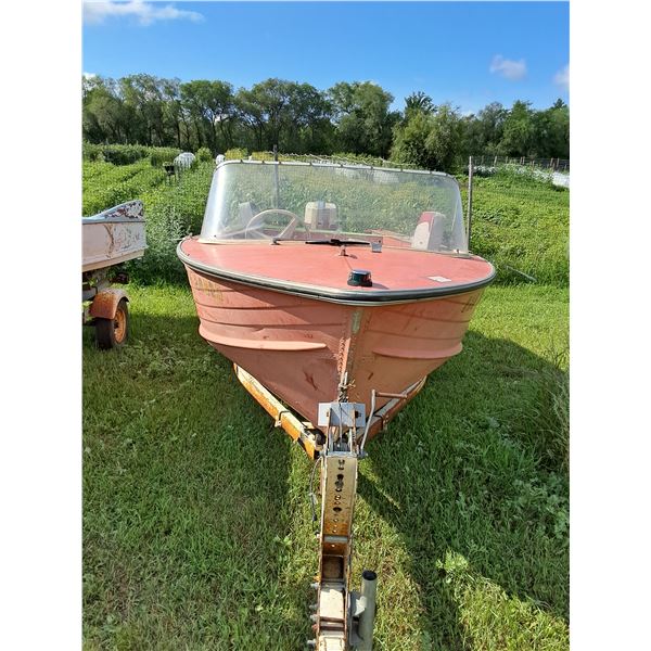 Springbok Aluminum Boat - 15', 45 HP Chrysler Engine (Running) with Fuel Tank & Calkins Trailer