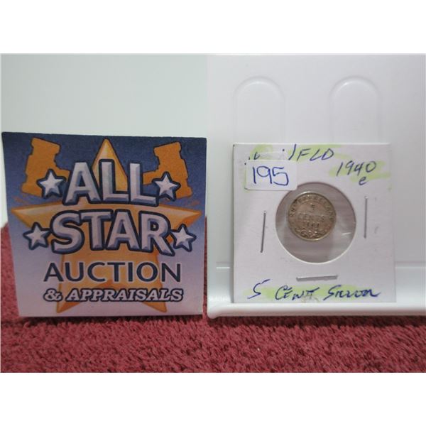 1940C NEWFOUNDLAND SILVER FIVE CENT