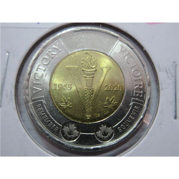 1945 - 2020 CANADA WORLD WAR REMEMBRANCE $2 COIN