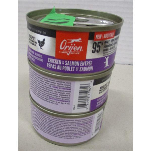 NEW:  ORIJEN CHICKEN & SALMON ENTRÉE CAT FOOD (3 CANS X 85G)