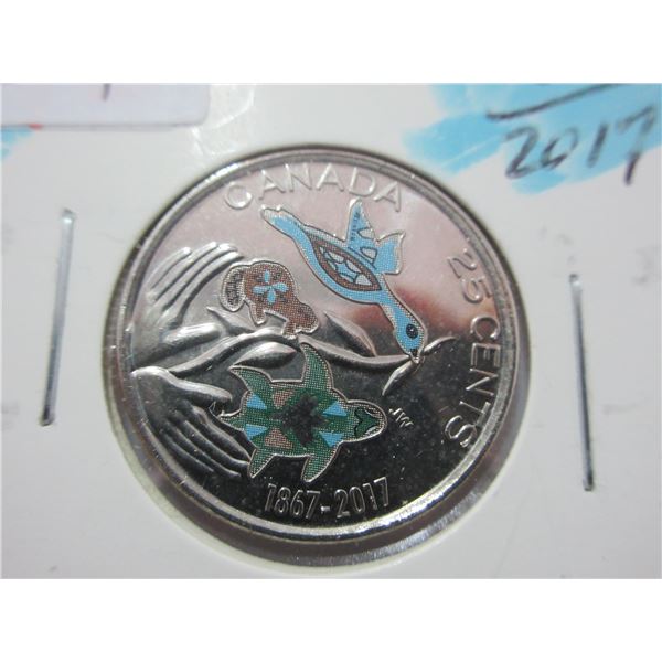 1867 - 2017 CANADA GLOW IN THE DARK QUARTER