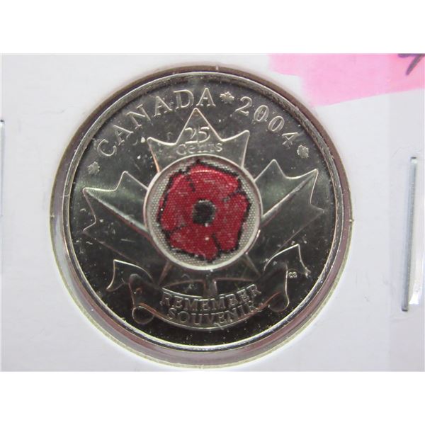 2004 CANADA COLORED POPPY QUARTER
